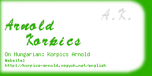 arnold korpics business card